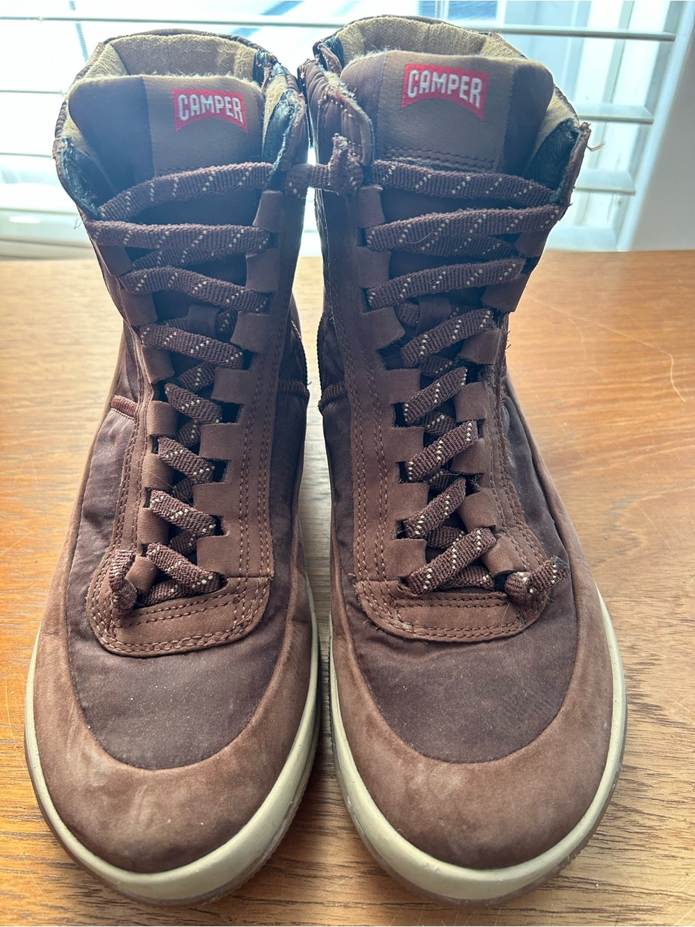 Women’s Camper Brown Leather and Suede High-Top hikers